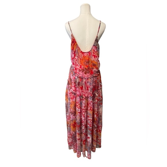 Free People Julianna Maxi Dress Ruffled Tiers V Neck Floral Print - Picture 6 of 11